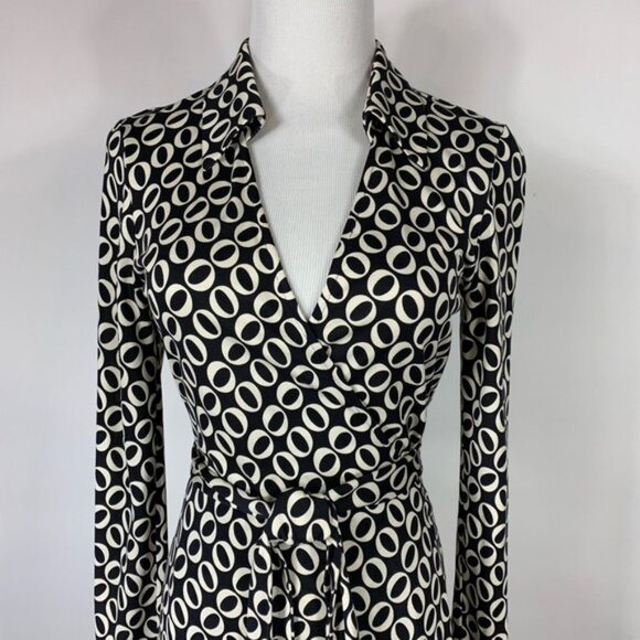 Diane von Furstenberg Jeanne Wrap Dress Black - Picture 3 of 8